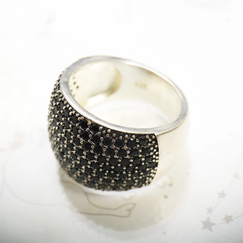 Black Pave Cocktail Ring,Europe Style Fashion Good Jewerly For Women Men,2020 Spring Gift In 925 Sterling Silver,Super Deals - Image 5