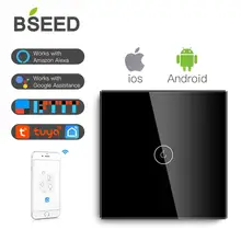 BSEED Wifi выключатель света 1 банда умный переключатель беспроводной wi-fi-переключатель белый черный золотой цвета поддержка для умного дома Tuya