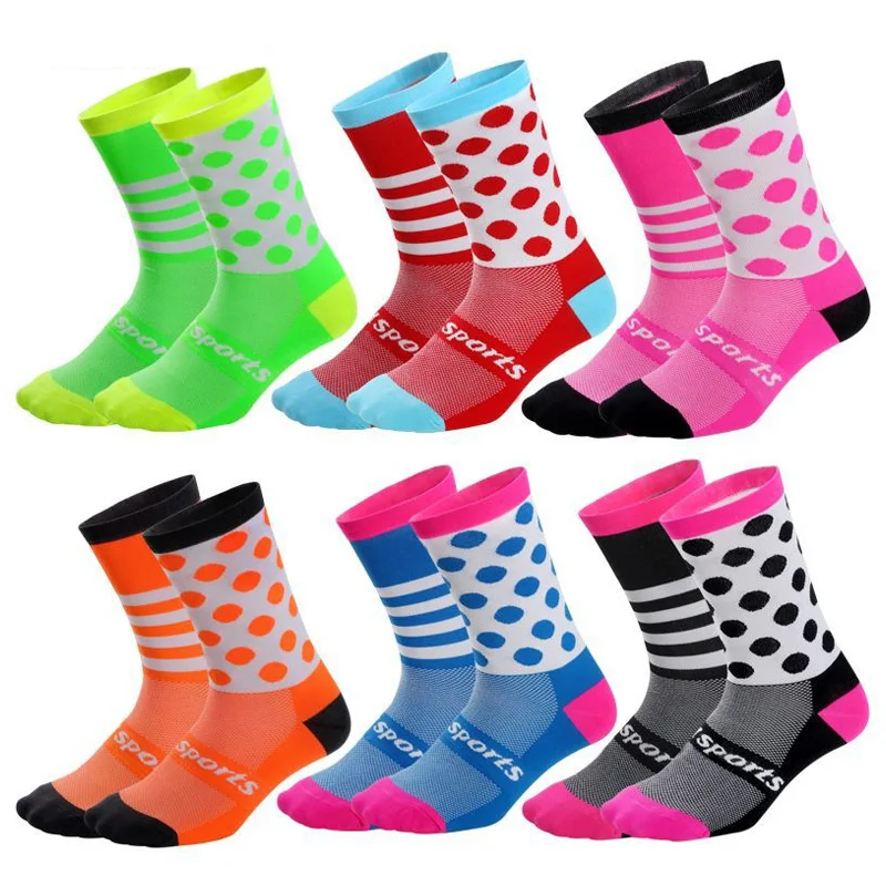 

3 pairs Kids Asymmetry Wave point Sports Socks Wearable Sweat Cycling Socks for Girls Boys Cycling Running Outdoor Sports socks