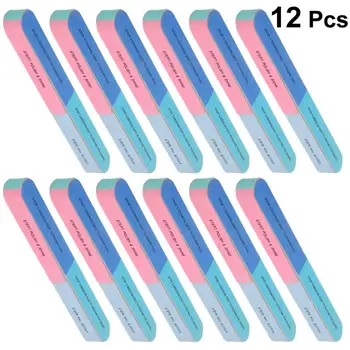 

12pcs Professional Nail Files Washable Sanding Blocks 6 Sides 7 Steps Nail Buffer Blocks Polishing Tools For Lady Women