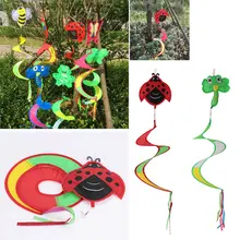 Спиральная Ветряная мельница цвет случайный животное 3D Pinwheel ветер вертушка ткань Вихрь насекомое украшение двора, сада газон открытый мультфильм