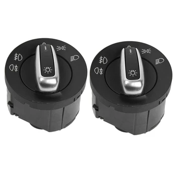 

Pair Chrome Euro Headlight Switch For Jetta Golf MK5 MK6 CC Passat