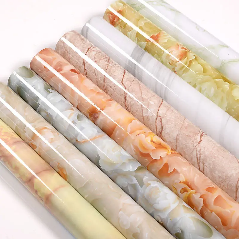 Толстая Водонепроницаемая самоклеящаяся настенная бумага Marbling клейкая Промасленная бумага устойчивая к высокой температуре устойчивая плита мебель Decora