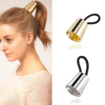 

Fashion Punk Style Metal Elastic Ponytail Holder Buckle Hair Accessories Hair Rope Retro Vintage Round Hair Ring For Women girls