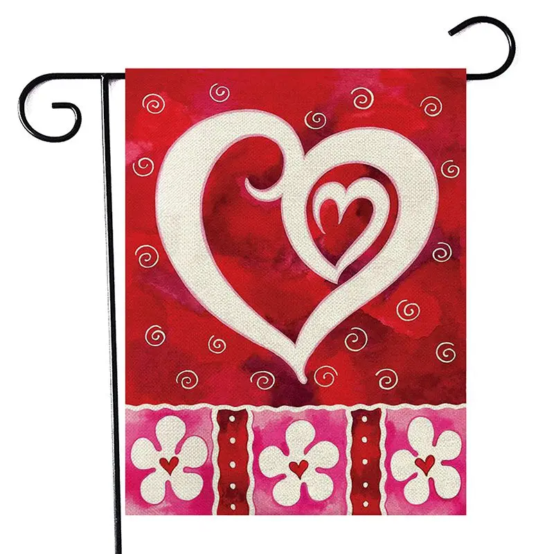 С Днем Святого Валентина льняной сад флаг декоративный висячий флаг для наружного и внутреннего размещения украшения сада двора - Цвет: 6