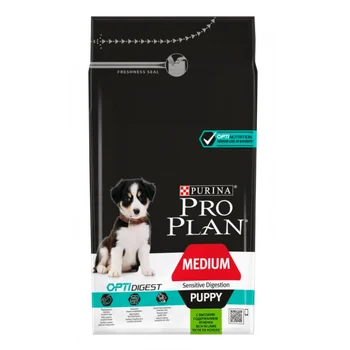 

Сухой корм Purina Pro Plan для щенков средних пород с чувствительным пищеварением, ягнёнок с рисом, пакет, 1,5 кг