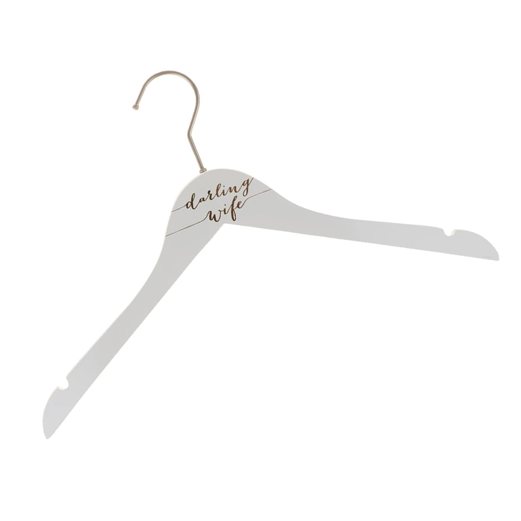 Pure Love Handmade Simple White Wooden Wedding Dress Hanger Bridal Gown Hanger