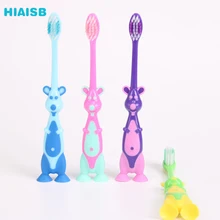 От 3 до 12 лет детская зубная щетка с мультяшным кроликом детская зубная щетка с присоской портативная Очаровательная зубная щетка