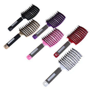 

Women Hair Scalp Massage Comb Bristle Nylon Hair Brush Wet Curly Detangler Comb