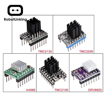 

TMC2208 V1.0 TMC2130 V1.1 A4988 DRV8825 TMC2100 Stepper Motor Driver For Reprap Ramps 1.4 1.5 Ramps 1.6 3D Printer Control Board