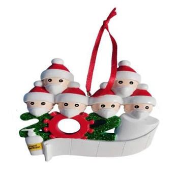

Family Ornament Xmas Tree Ornaments Quarantined At Home Family of Personalized Tree Christmas Ornament(Family of 6)