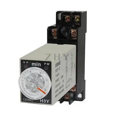 

DC 24V H3Y-2 0-10 Minutes 10Min DPDT 8 Pins Power on Time Delay Relay w Socket