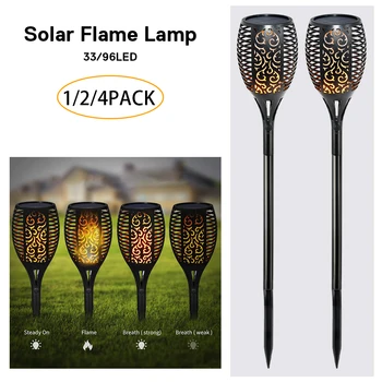 

Solar LED Flame Lamps 33 Leds 96LEDs Romantic Dancing Flicker Effect Lights Indoor LED Fire Light Bulbs Outdoor Lawn Garden