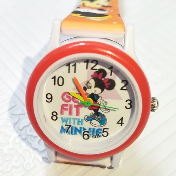 

New Cartoon Mickey Watch Children Girls Pink Rubber Band Fashion Girl Students Quartz Clock Kids Watches Relojes Reloj infantil