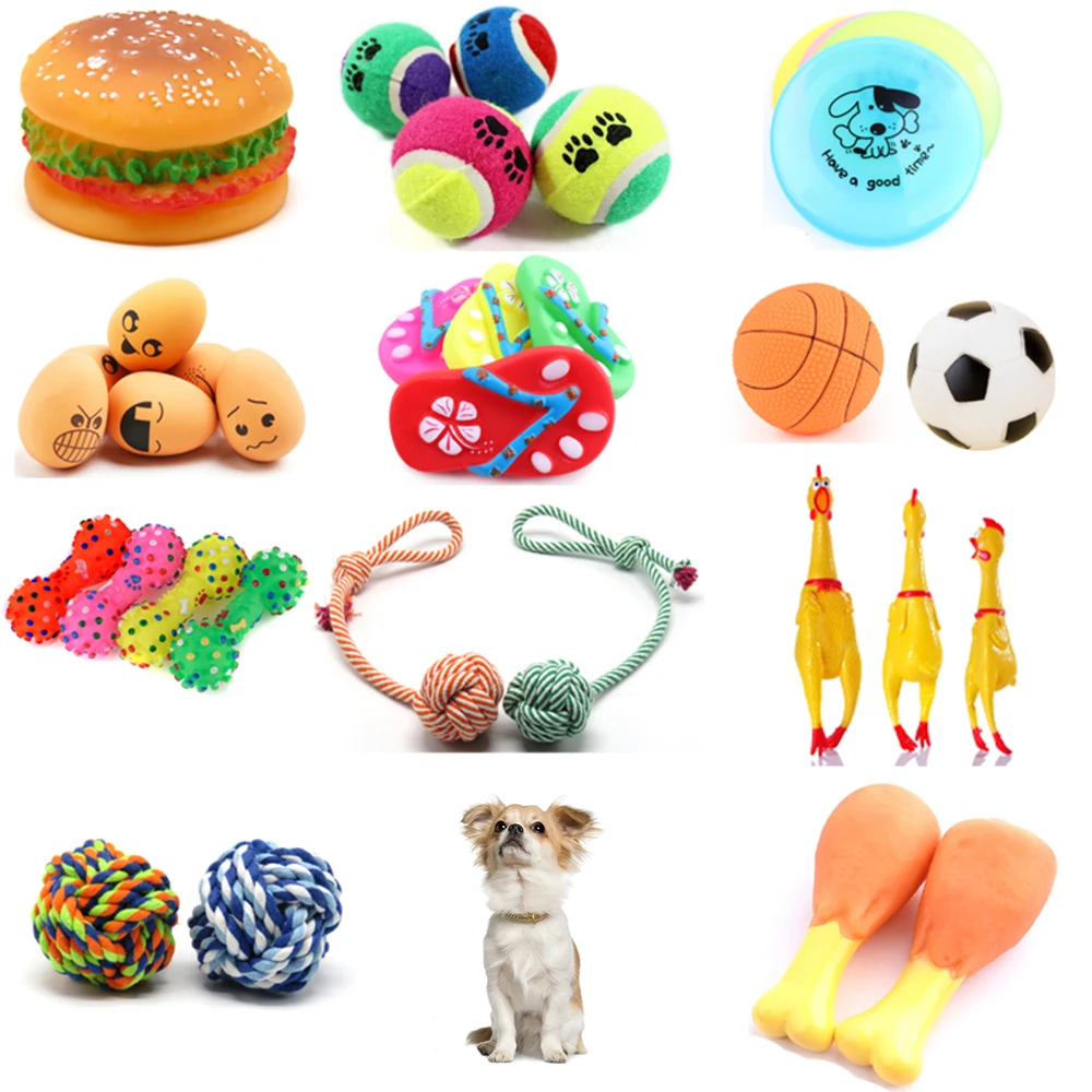 Perro de juguete con chirrido s amarillo pollo juguete de hueso de perro juguetes de pelota para perros Diente de formación juguete del animal doméstico juguete con chirrido para perros
