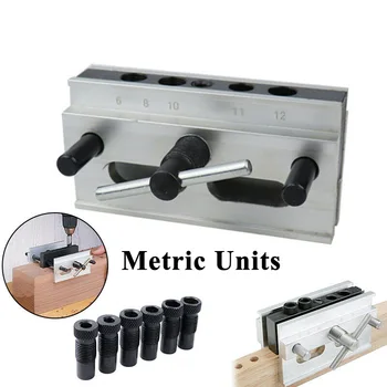 

1 Set Doweling Jig Self Centering Woodworking Hole Drill Guide Puncher Supplies