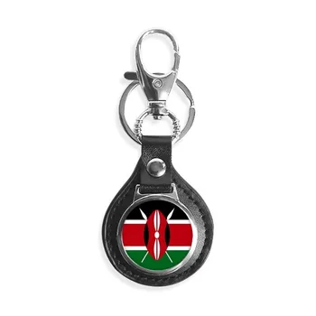 

Kenya National Flag Africa Country Leather Metal Key Chain Ring Car Keychain Gift
