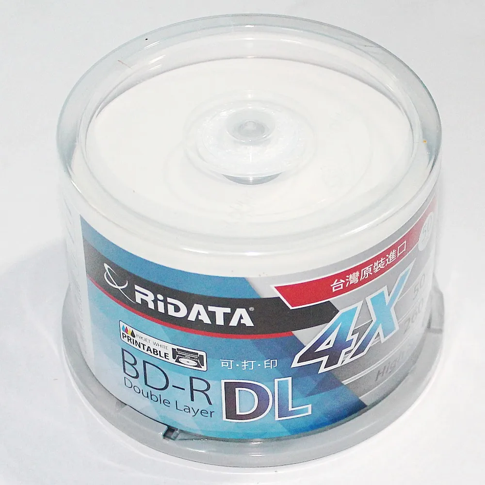 50 шт./упаковка коробка RIDATA/Ritek A + качественная пустая струйная печать Blu Ray DL 2 8x