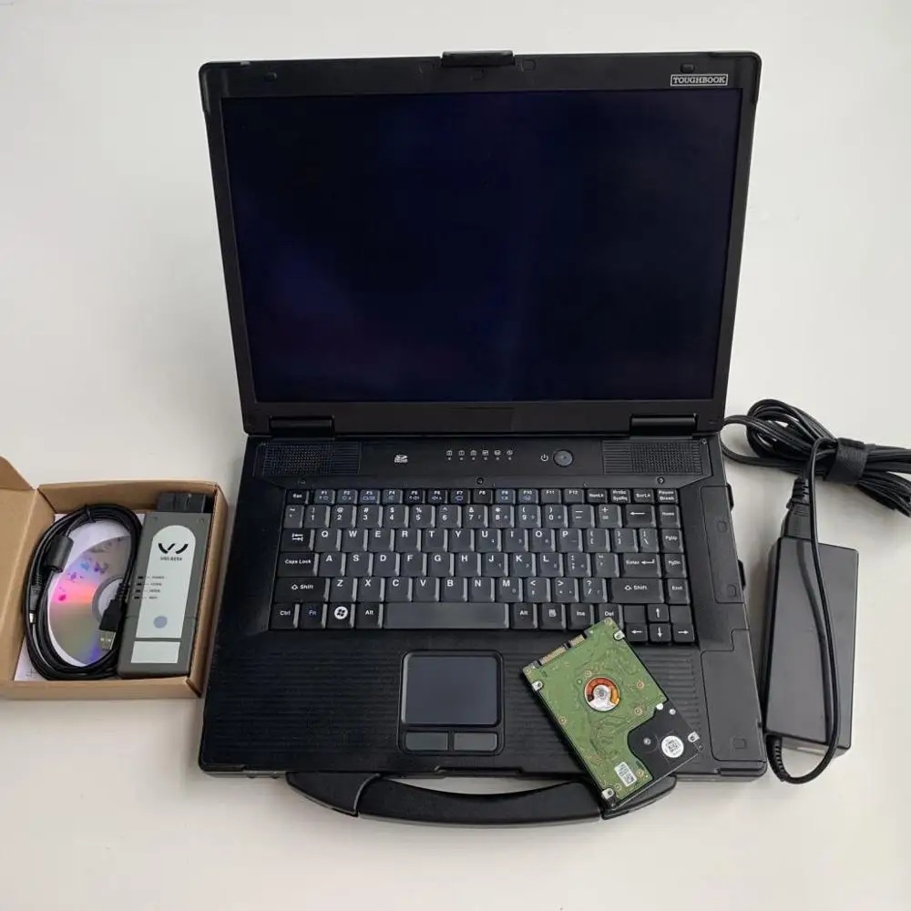 Full Chip VAS 6154 OKI Odis V5.13 wireless VAS6154 Pro auto Diagnostic Car Scanner with cf52 Laptop Software HDD ready use - Цвет: vas6154-hdd-cf52