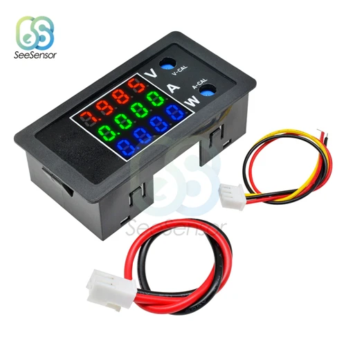 DC 50V 100V 5A 10A Digital Voltmeter Ammeter Wattmeter Power Current Voltage Meter 250W 1000W High Power Volt Detector Tester 100V 10A 1000W