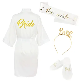 

Bridal Shower Party Wedding Robes Silk Kimono Bathrobe Bachelorette Party Bridesmaid Robes For Women