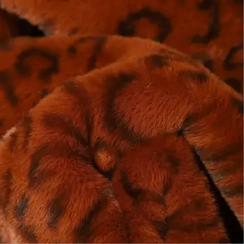 

Printed leopard ring rabbit hair artificial hair printed rabbit hair clothing scarf earmuff accessories home decoration fabric