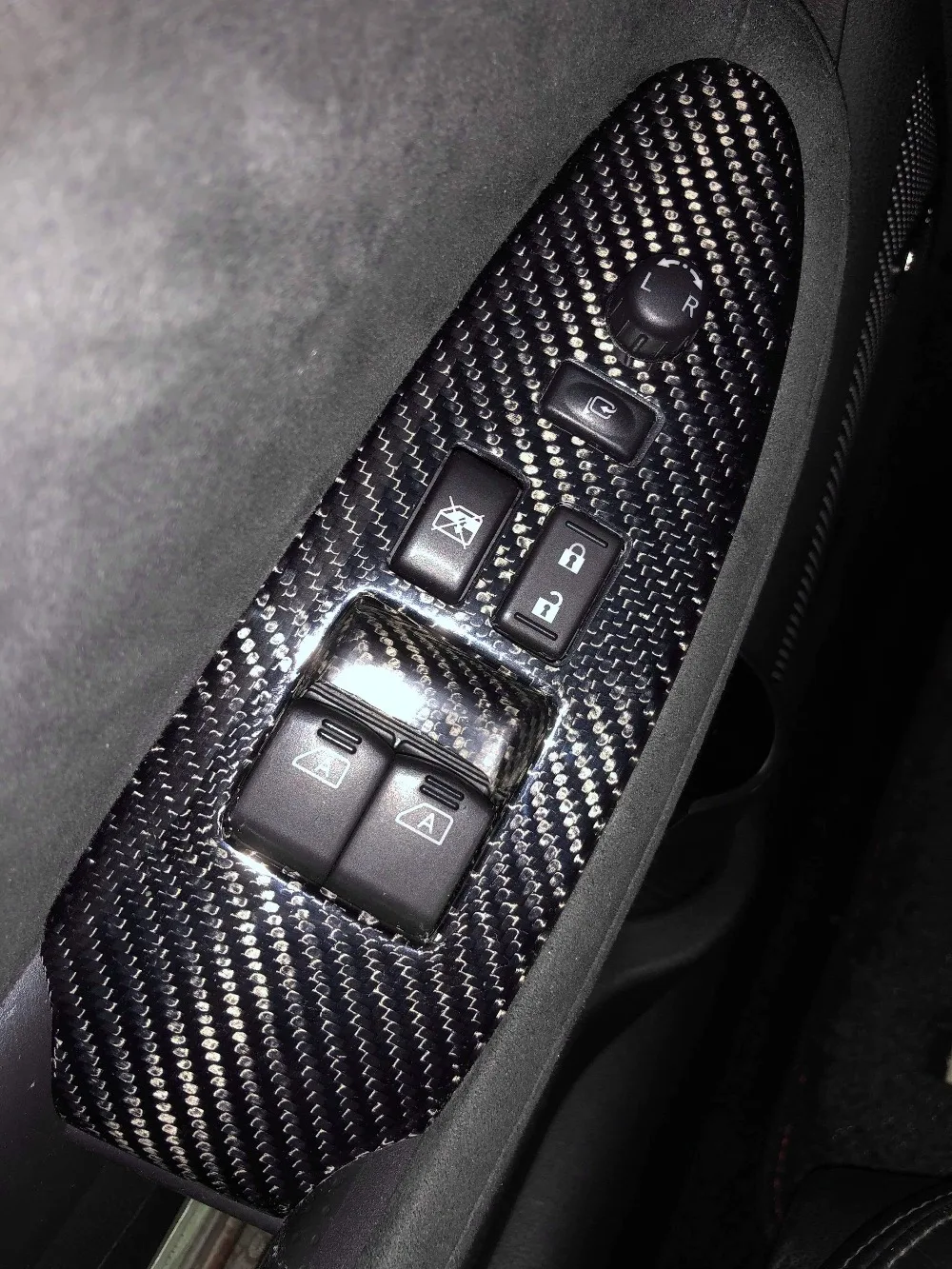 Крышка стеклопереключателя для Nissan 09 на 370z Z34 из углеродного волокна палочка тип