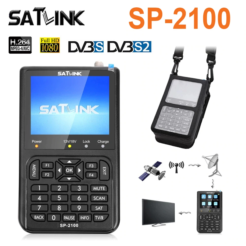 Бесплатная доставка Новый оригинальный SATLINK SP-2100 HD DVB-S / S2 и MPEG-2/4 цифровой