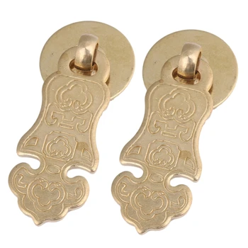 

4Pcs Pure Copper Retro Cabinet Door Jewelry Box Pull Handle 4.8x 2.4cm