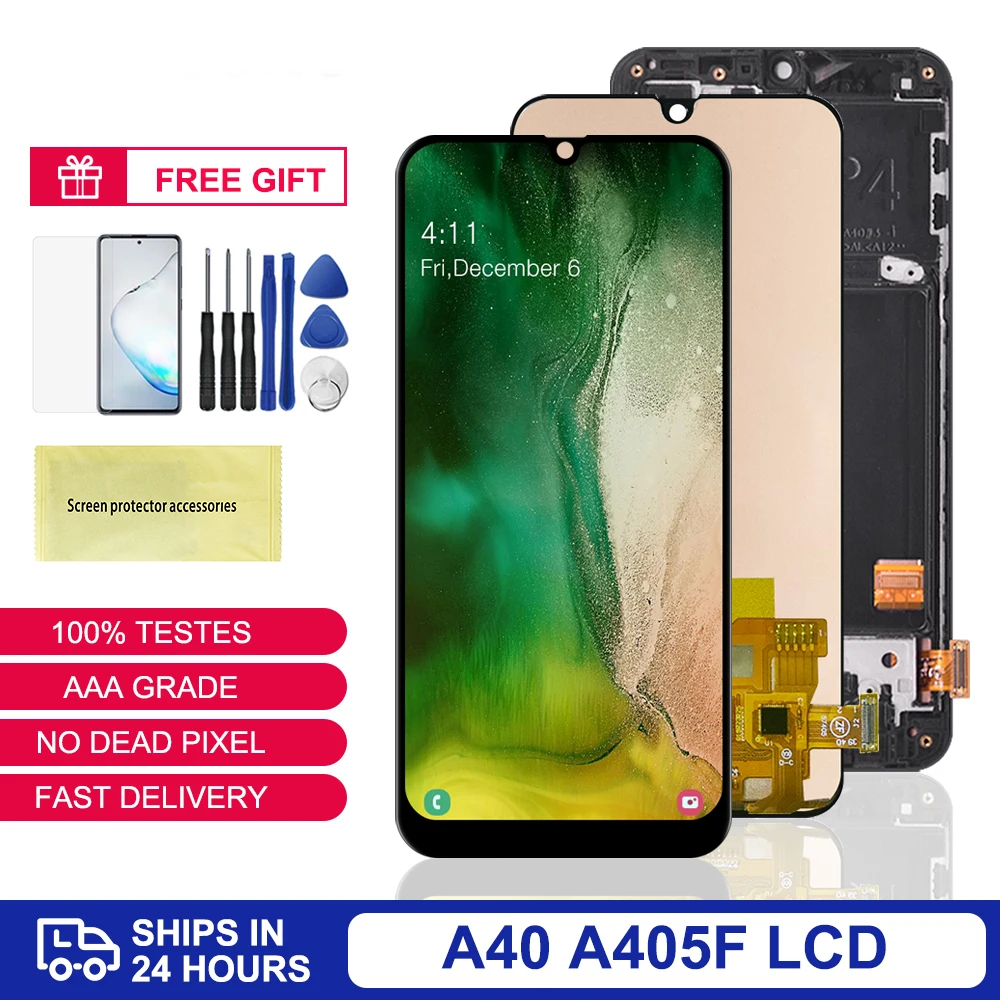 5 6 &quotЖК-дисплей для Samsung Galaxy A40 SM-A405FN/DS A405F/DS ЖК-дисплей сенсорный экран дигитайзер