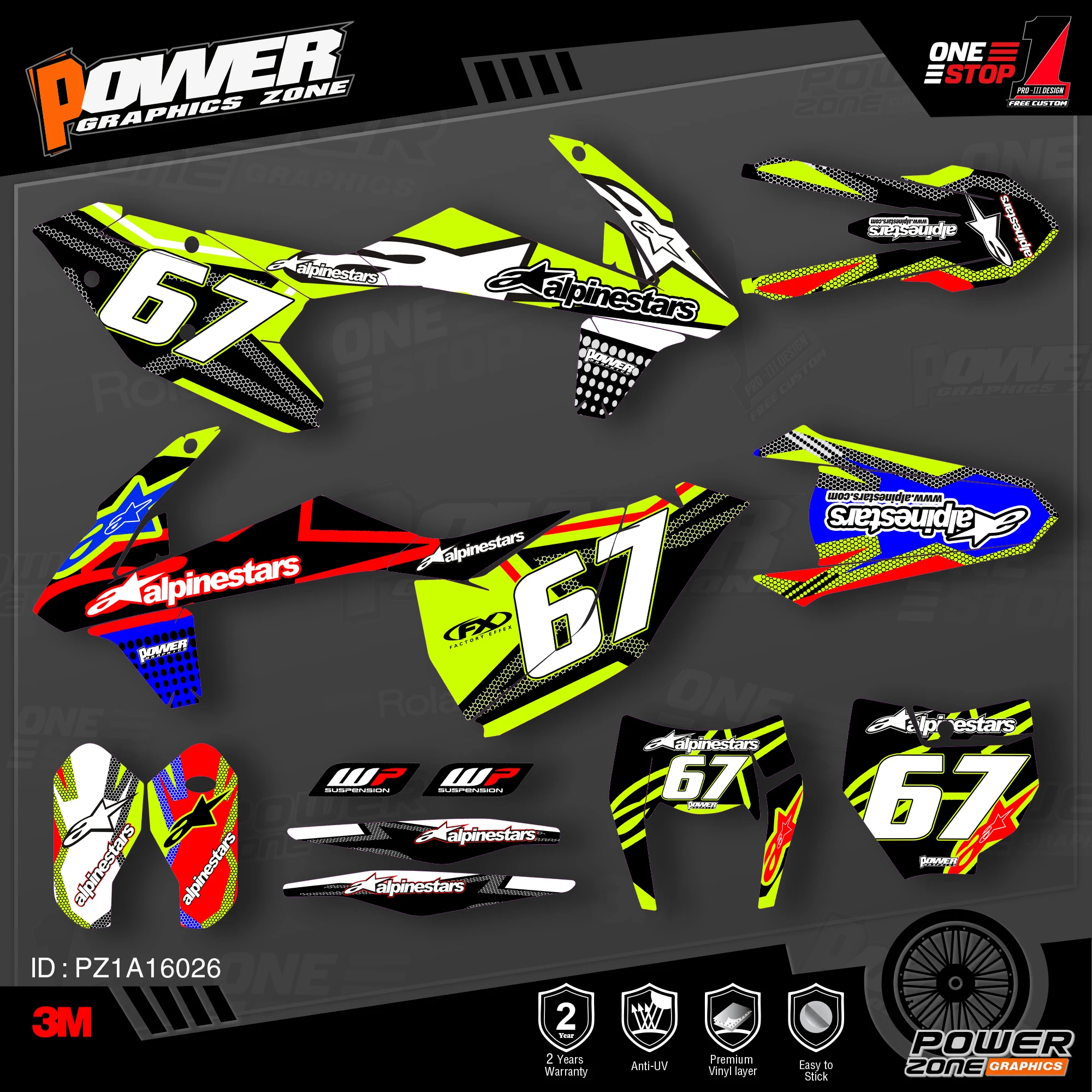 Персонализированные графические фоны PowerZone Team наклейки 3M Набор наклеек для KTM SX SXF