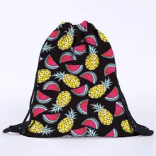 Женский Мужской рюкзак на шнурке, 3D Ананас арбуз, Спортивная дорожная сумка для хранения, Высококачественная обувь, Подарочный рюкзак