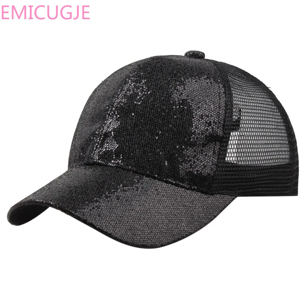 

Summer Mesh Hats Casual Sport Sequin Cap Summer CHAMSGEND 2019 Ponytail Baseball Cap Women Girl Messy Bun Snapback