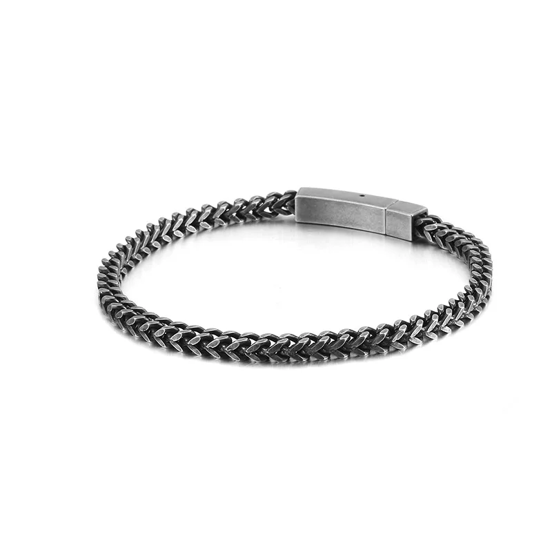 Ретро квадратный Титановый стальной браслет креативный Киль мужской браслет хип-хоп модные ювелирные изделия