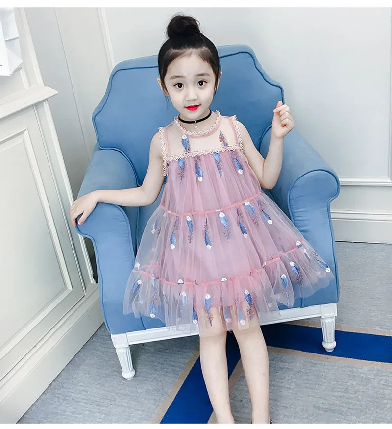 

Girls Dress Summer Sleeveless Casual Dresses for Kids Children Girls Child Fashlight Clothings 2 - 11 Years Clothes