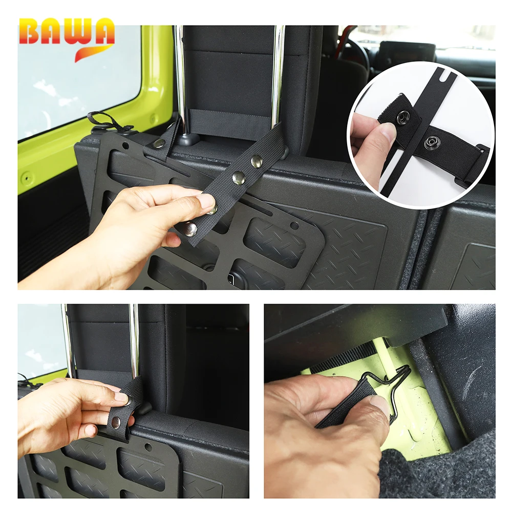 BAWA Universal Seat Backrest Shelf Storage Carrier For Suzuki Jimny 2007+ Car Interior Multi-function Accessories