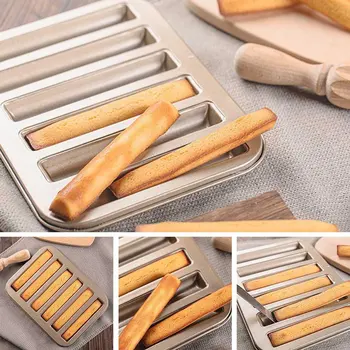 

6-Hole Non-Stick Cake Mold Mini Cigar Finger Cookie Baking Tray Cake Baking Mold Fondant Molds Cake Baking Mold DIY Baking Tools