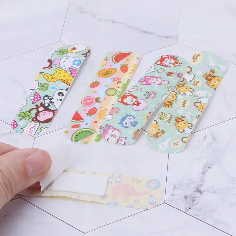 120Pcs/1 Box Cute Cartoon Adhesive Bandages Waterproof Breathable Wound Plasters wound First Aid Kids For Adult Children Kids