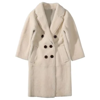 

Sheepskin Leather Jacket Women Autumn Winter Real Fur Coat Female Long Sheep Shearling Coat Women's Jackets Chaqueta Mujer