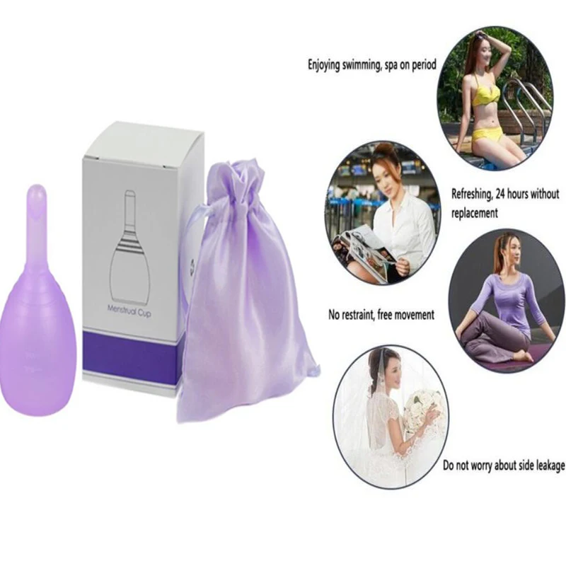 

1pc Medical Grade Silicone Menstrual Cup for Women Feminine Hygine Anner Cup Discharge Valve Leak Free Cup Tampons Feminine Care
