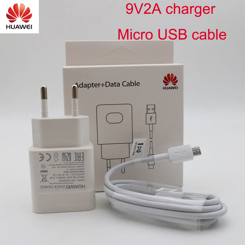 Huawei 9V2A EU charger QC 2.0 Quick Fast Charge Adapter USB micro cable For nova3 3i 4 honor 9 8x p7 p8 p9 p10 p20 lite mate 7 8 | Мобильные