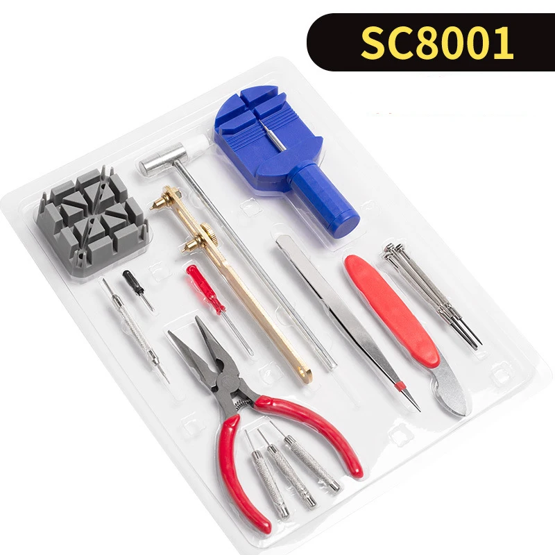 16 pcs set 1 Инструменты для ремонта часов комплект с сумкой чехол профессиональный часы ключ открывалка Pin ссылка панель для удаления инструментов набор пружинистый стержень бар - Цвет: 16 pcs set 1