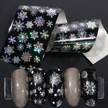 5 шт голографические снежинки Фольга для ногтей переводные наклейки рождественские украшения для ногтей слайдеры наклейки маникюрные обертывания TR751