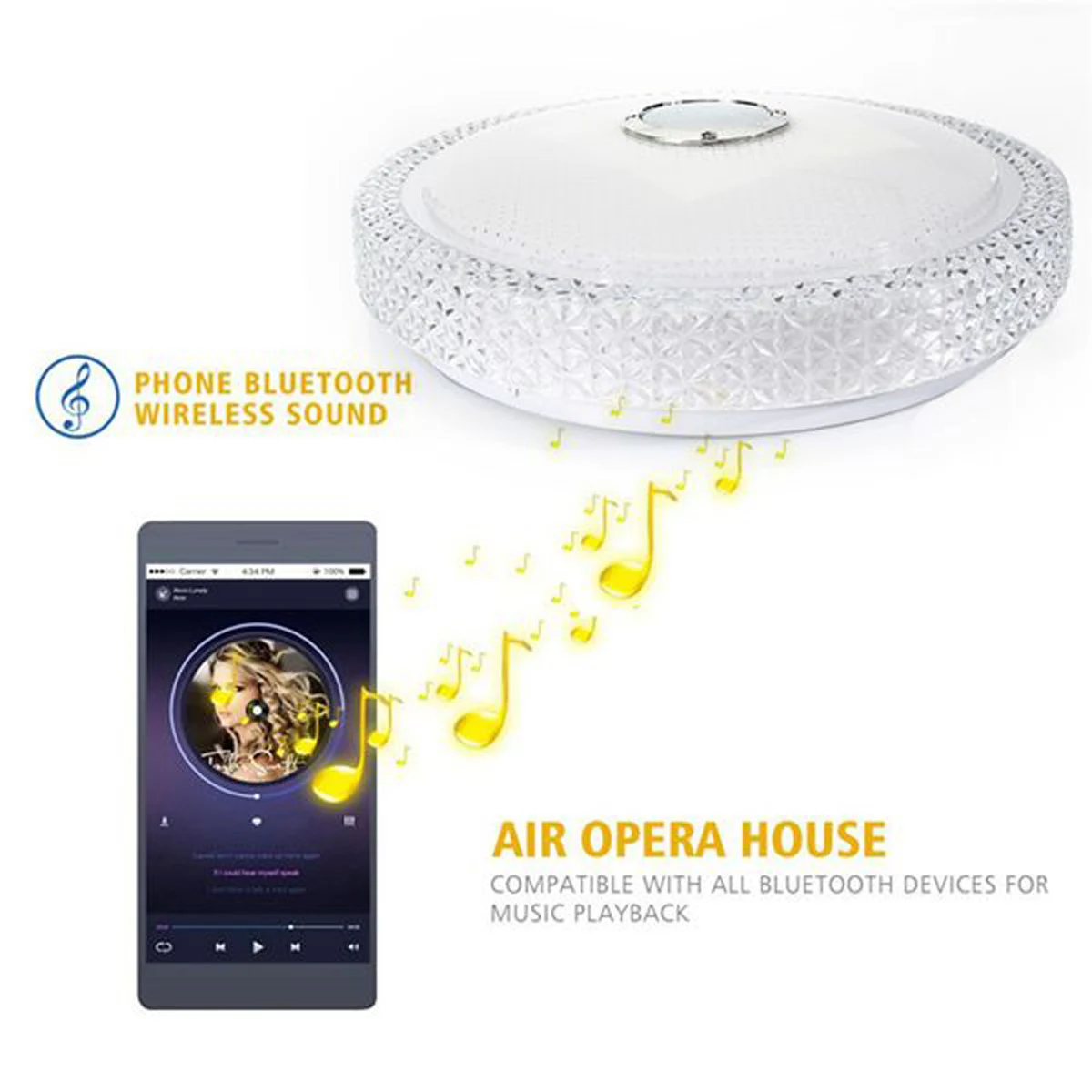 300W LED Ceiling Lights Home RGB dimmable APP bluetooth Music Light AC110-260V Bedroom Lamps Smart Ceiling Lamp+Remote Control ceiling lights