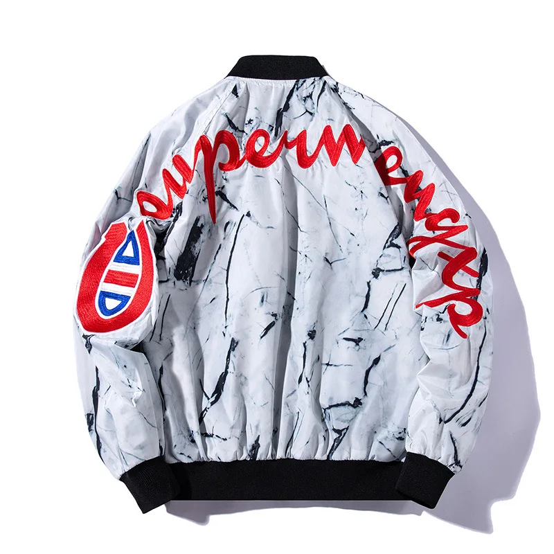 Новая европейская американская Японская уличная Harajuku Мужская Женская куртка-бомбер джинсовый жакет с вышивкой и пальто больших размеров уличная одежда