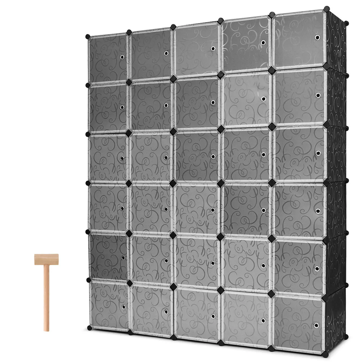 Costway DIY 30 Cube Portable font b Closet b font Storage Organizer Clothes Wardrobe Cabinet W