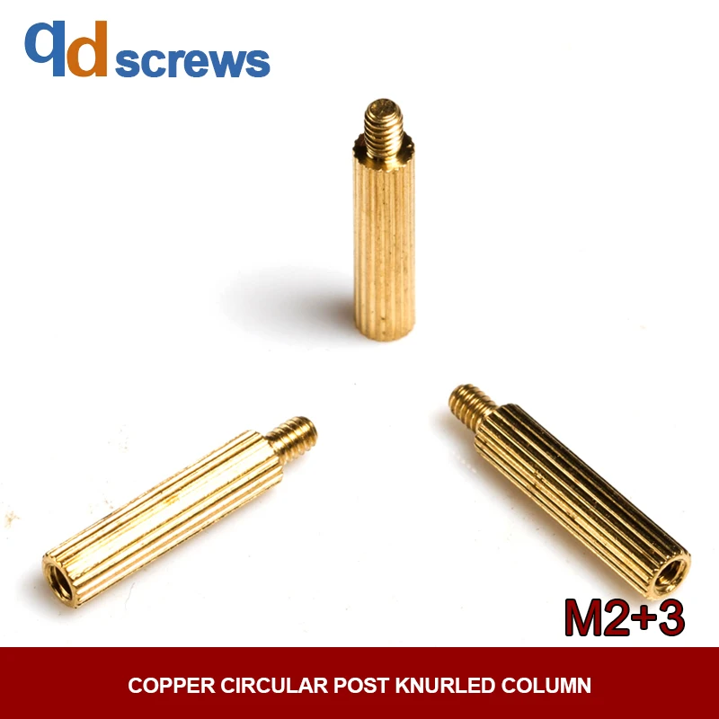 

M2-3 Copper bolts for single-ended circular copper knurled column