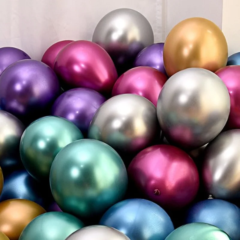Золотые вечерние, свадебные, толстые воздушные шары для украшения дня рождения, глянцевые хромированные свадебные жемчужные шары,, 12 дюймовые цвета, жемчужные, серебристые, воздушные