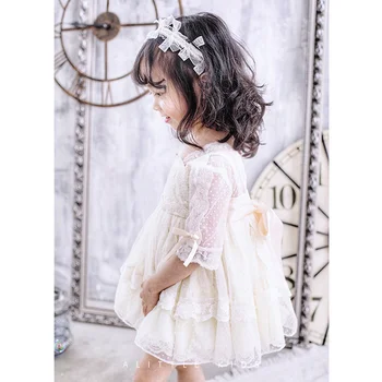 

2019summer Spanish Girls Court Style Lace Sweet Lolita Princess Quality Dress Girls Wedding Party Dress Girls Christmas Dress