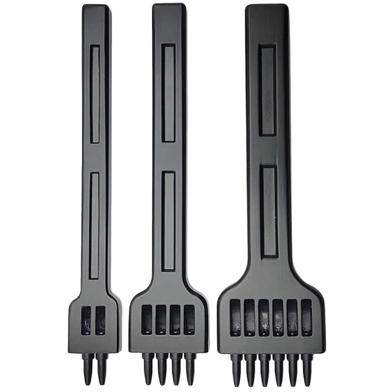 1pc 4/5/6mm Spacing Punch Tool For Leather Hole Punches Tool Lacing Stitching Sewing DIY Leather Craft Tools 2/4/6 Prong Cutter